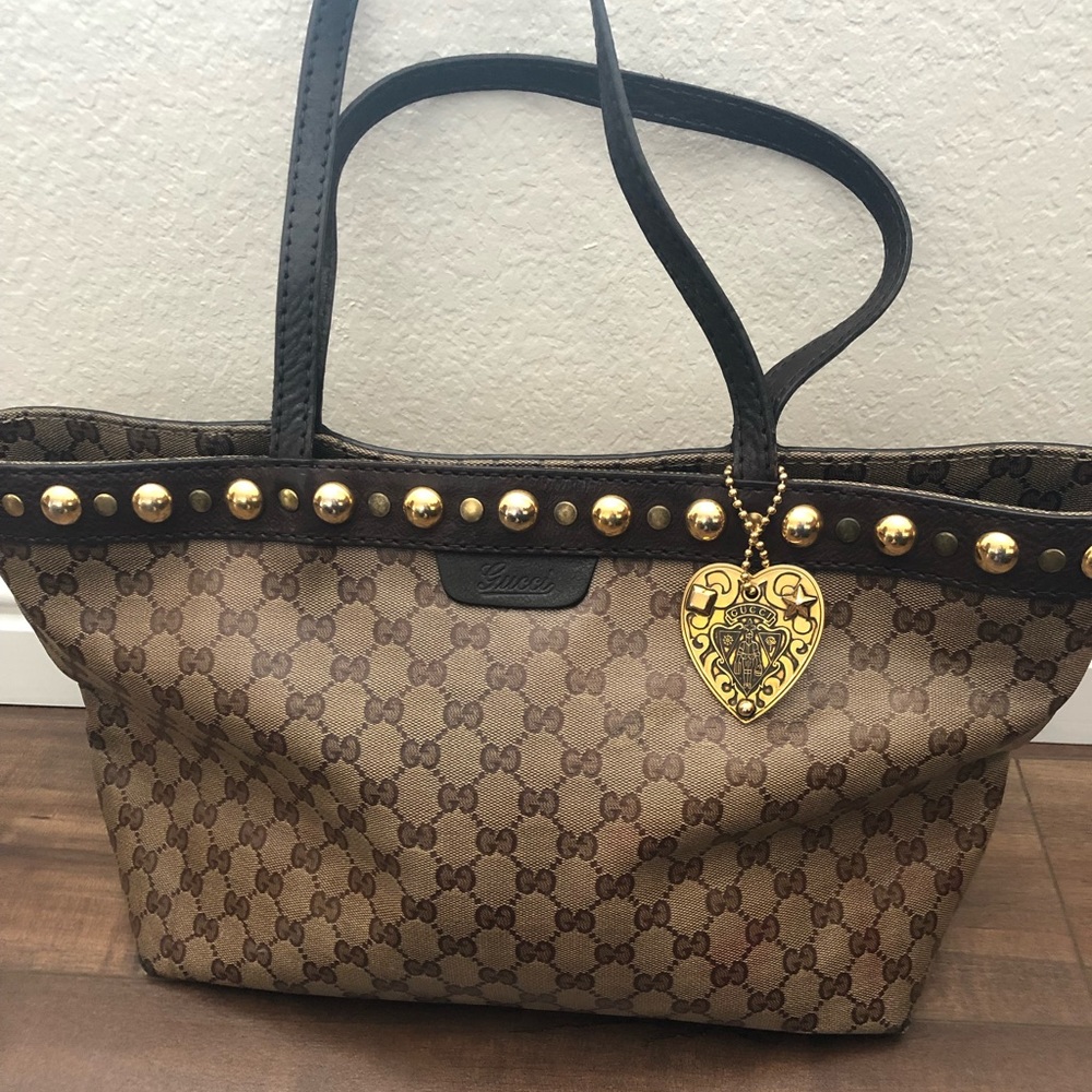 Gucci tote with gold trimming